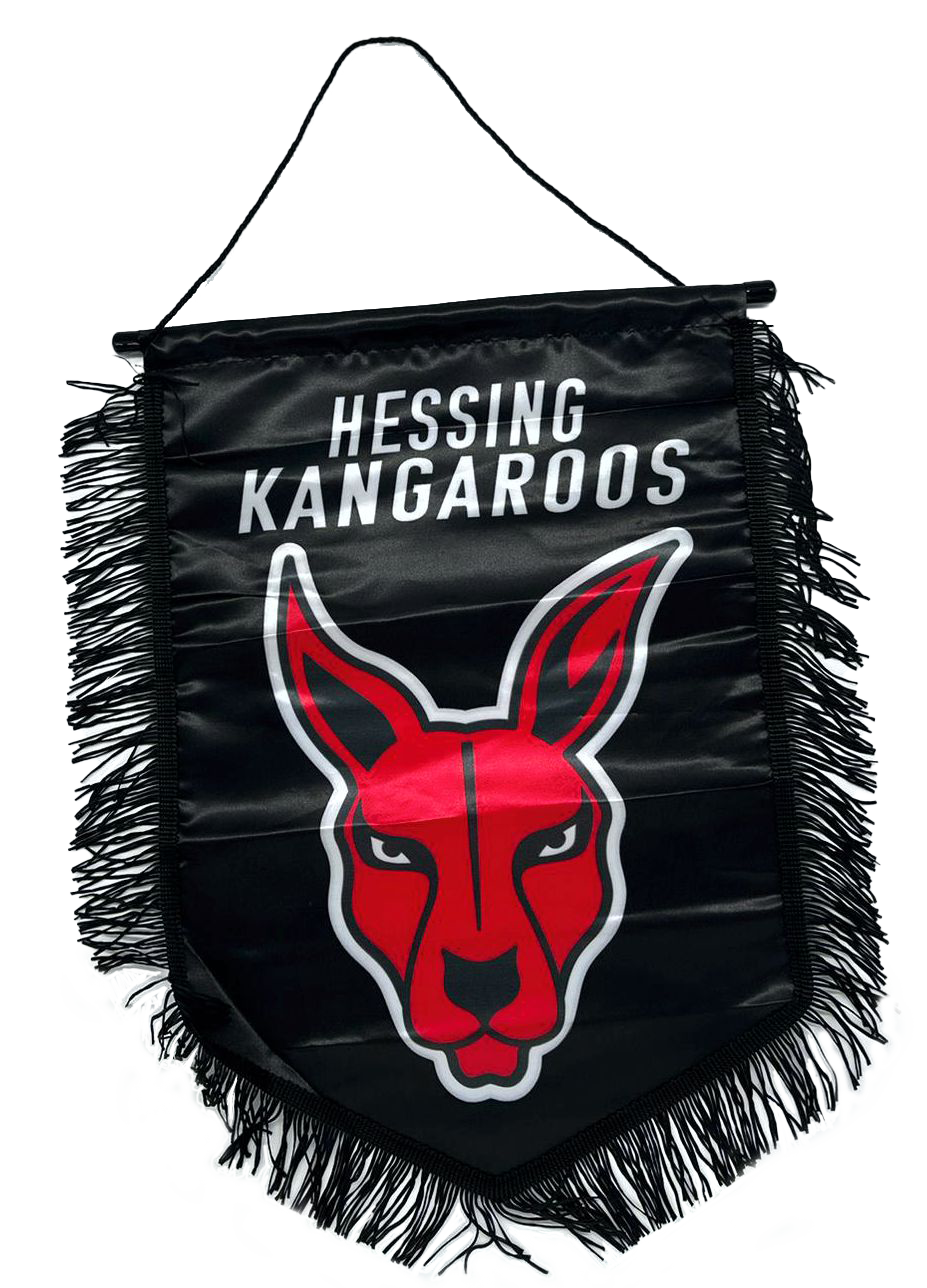 Hessing Wimpel Kangaroos 30x45cm schwarz
