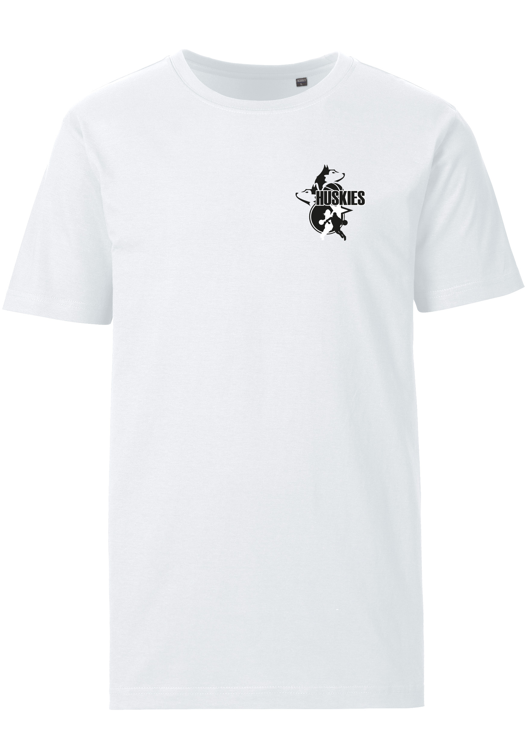 Huskies T-Shirt Logo klein weiß