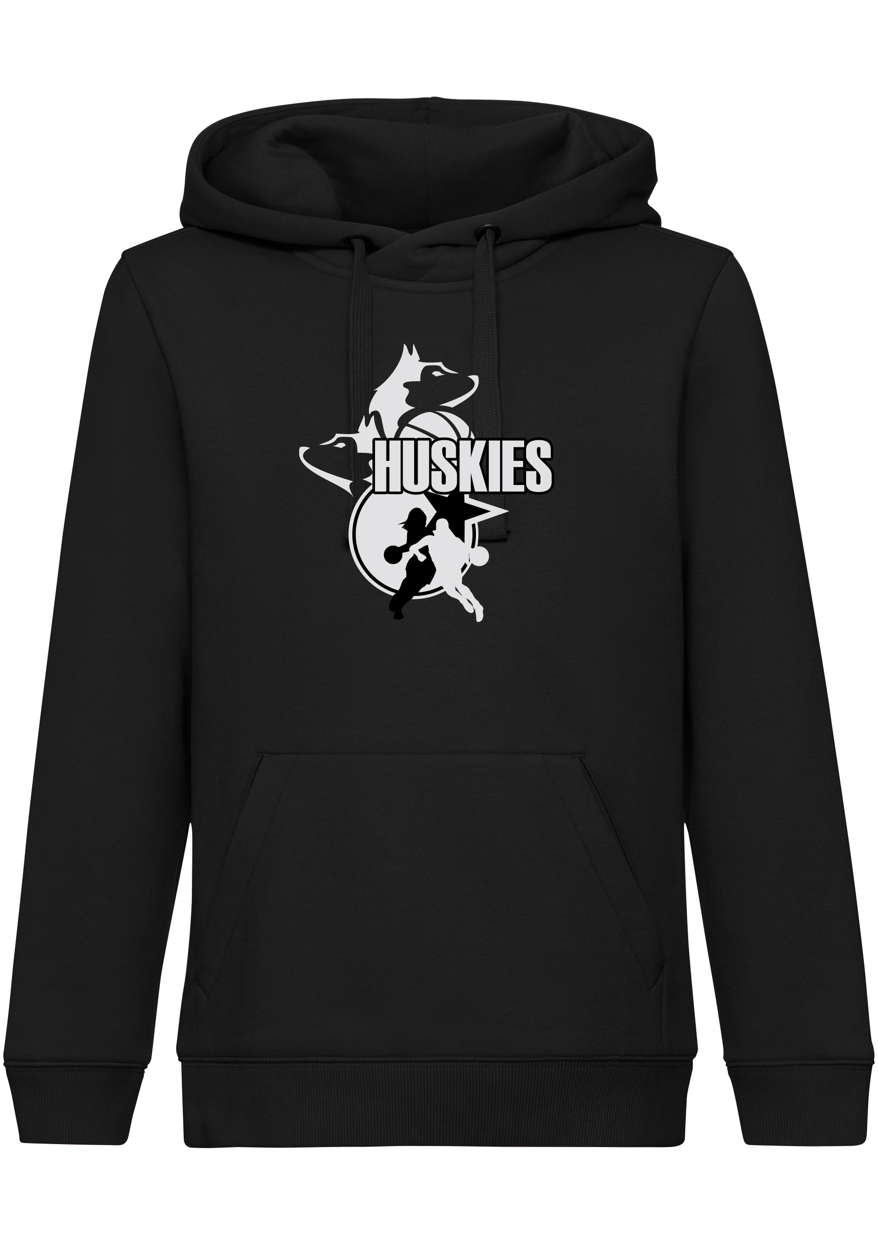 Huskies Hoodie Logo groß Kids schwarz