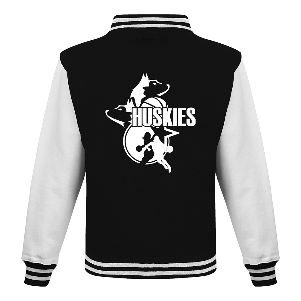 Huskies Collegejacke schwarz/weiß