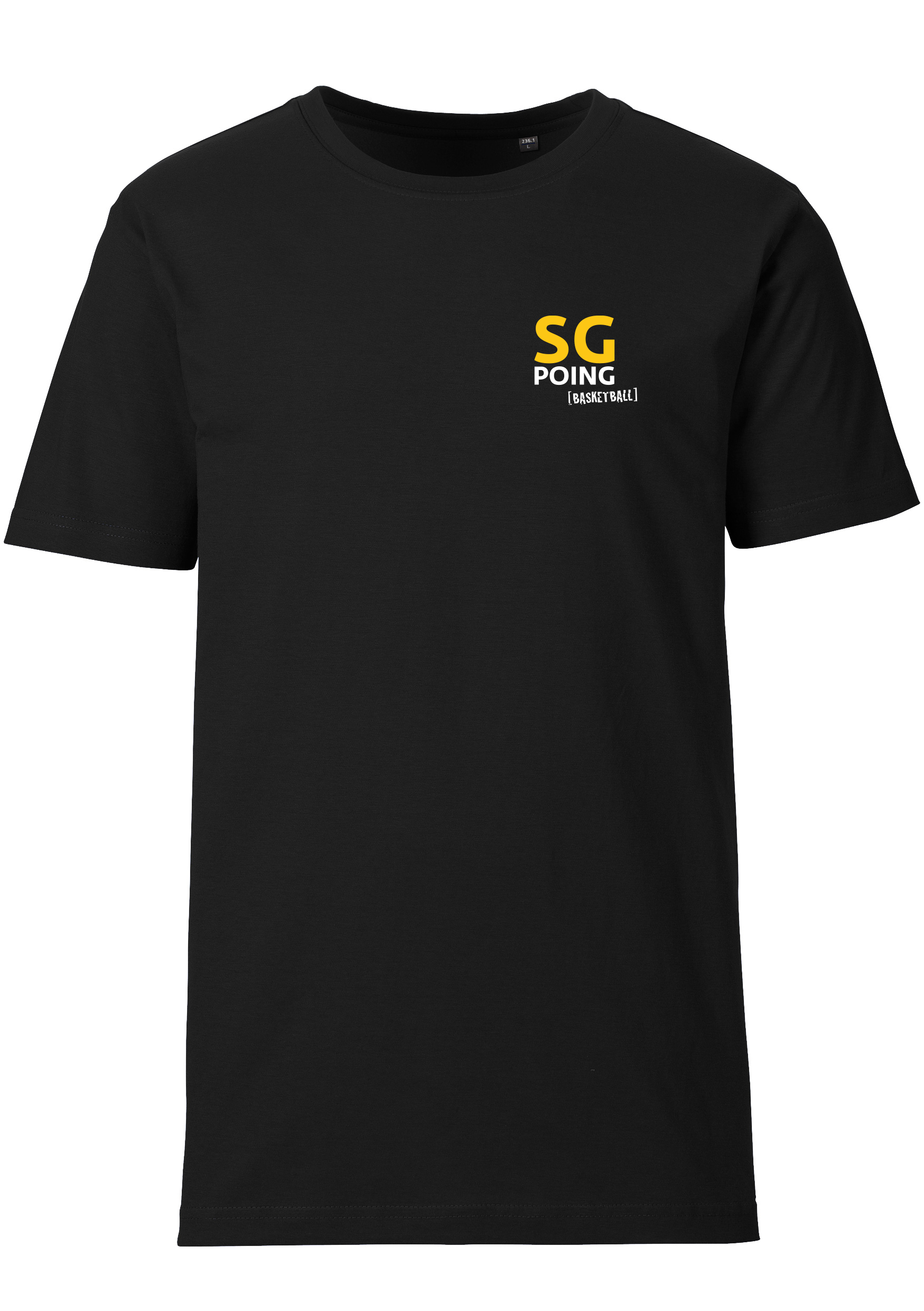 SG Poing T-Shirt Logo vorn Korb hinten schwarz
