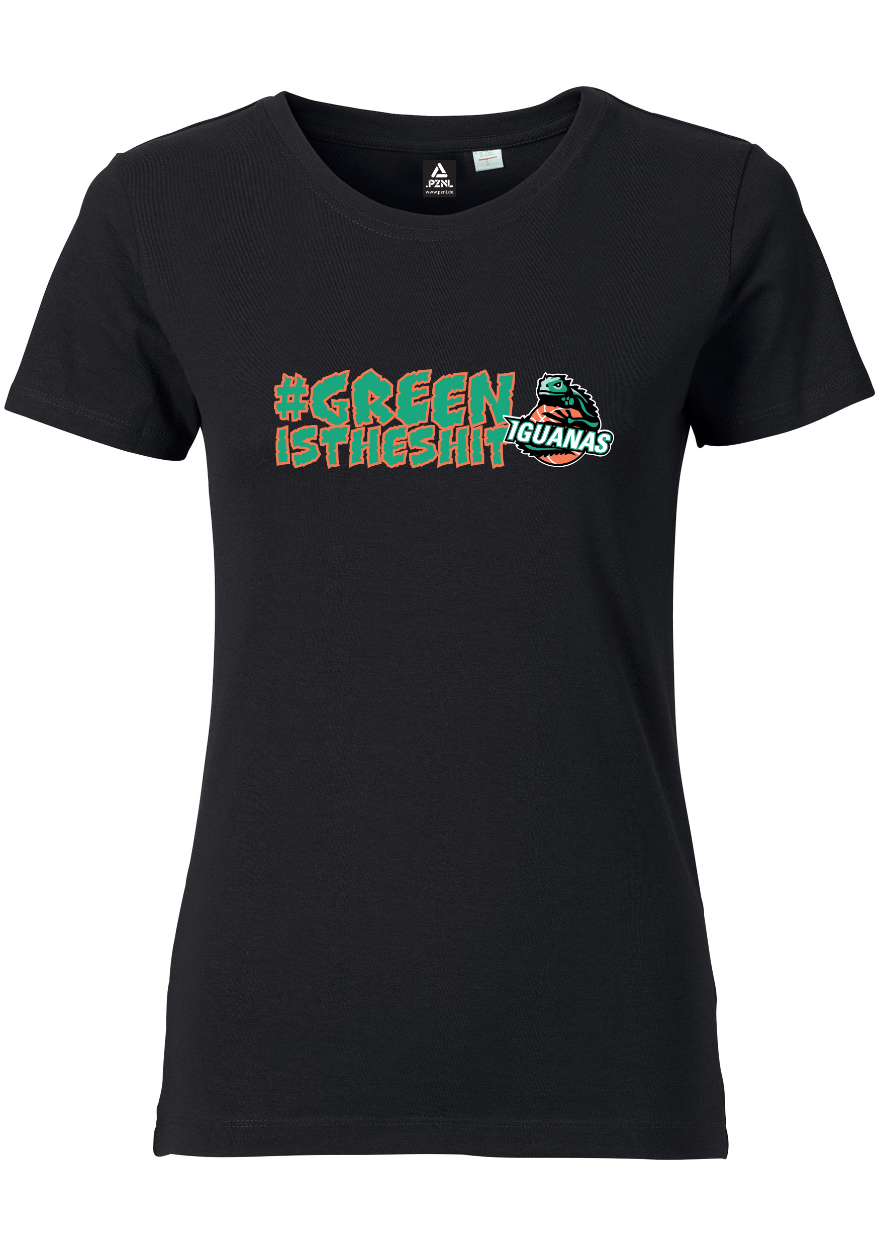 Iguanas T-Shirt Damen #greenistheshit